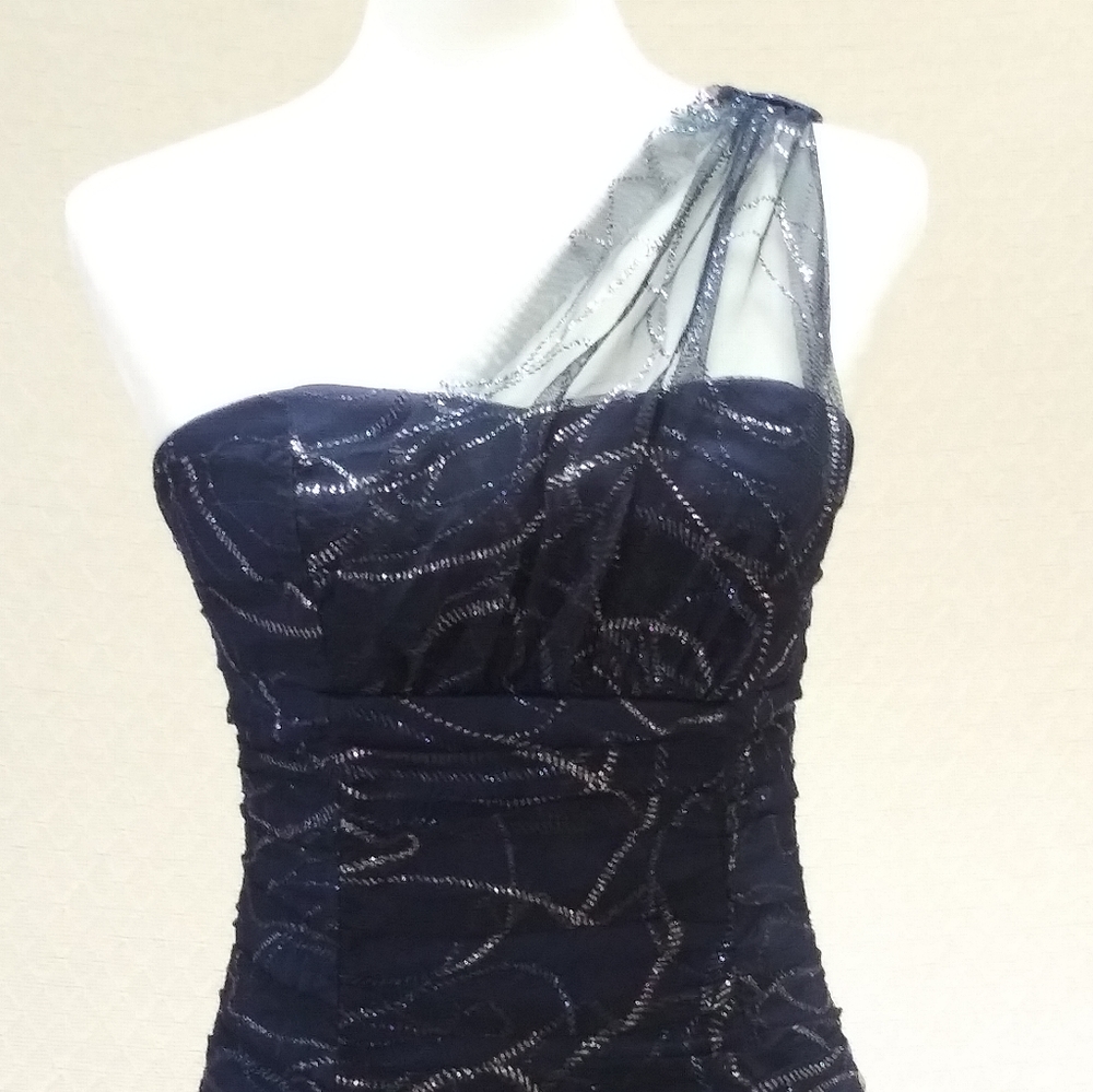 BCX Sparkly Tulle Dark Blue Dress - Picture 5 of 8